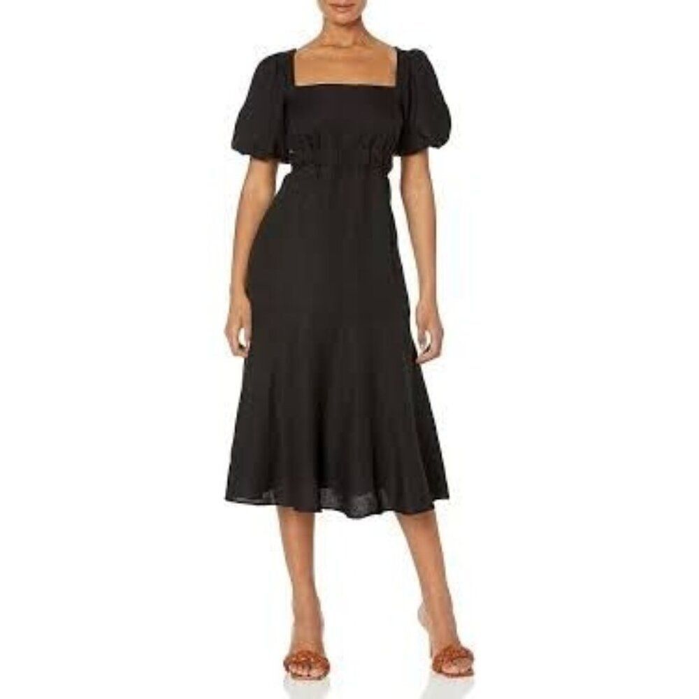 ASTR NWT Linen Blend Cut-Out Dress in Black Size M
